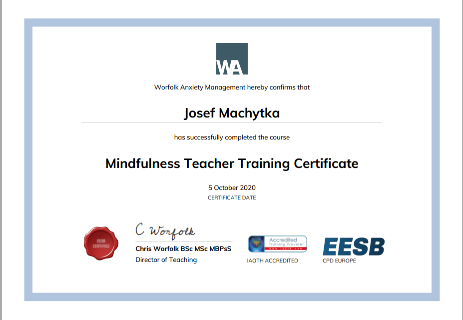 Mindfulness Teacher Training Certificate
